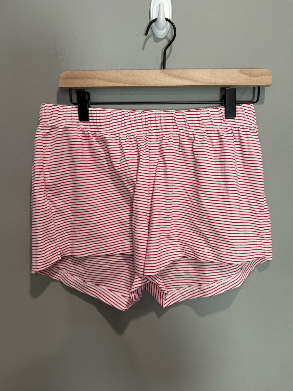 LAKE Red White Striped Pajama Lounge Shorts Size S